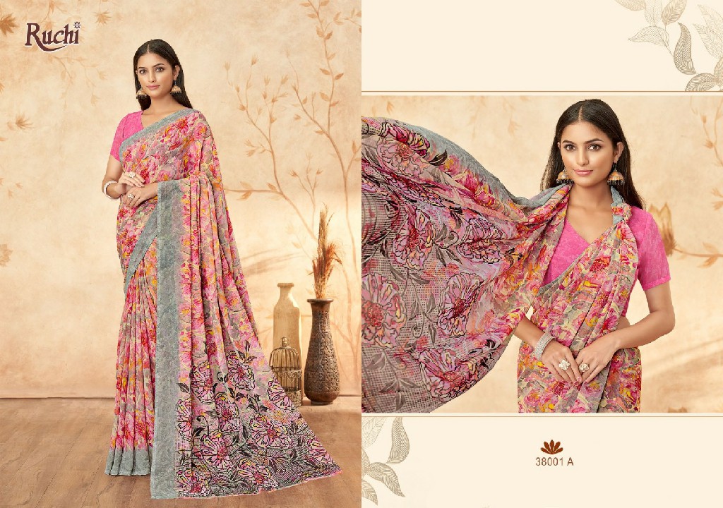 RUCHI RAGAA GEORGETTE VOL 15 FANCY FLOWER PRINTED SAREE COLLECTION