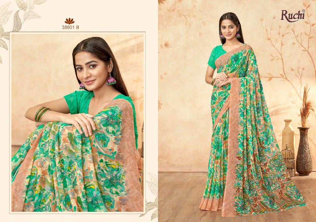 RUCHI RAGAA GEORGETTE VOL 15 FANCY FLOWER PRINTED SAREE COLLECTION