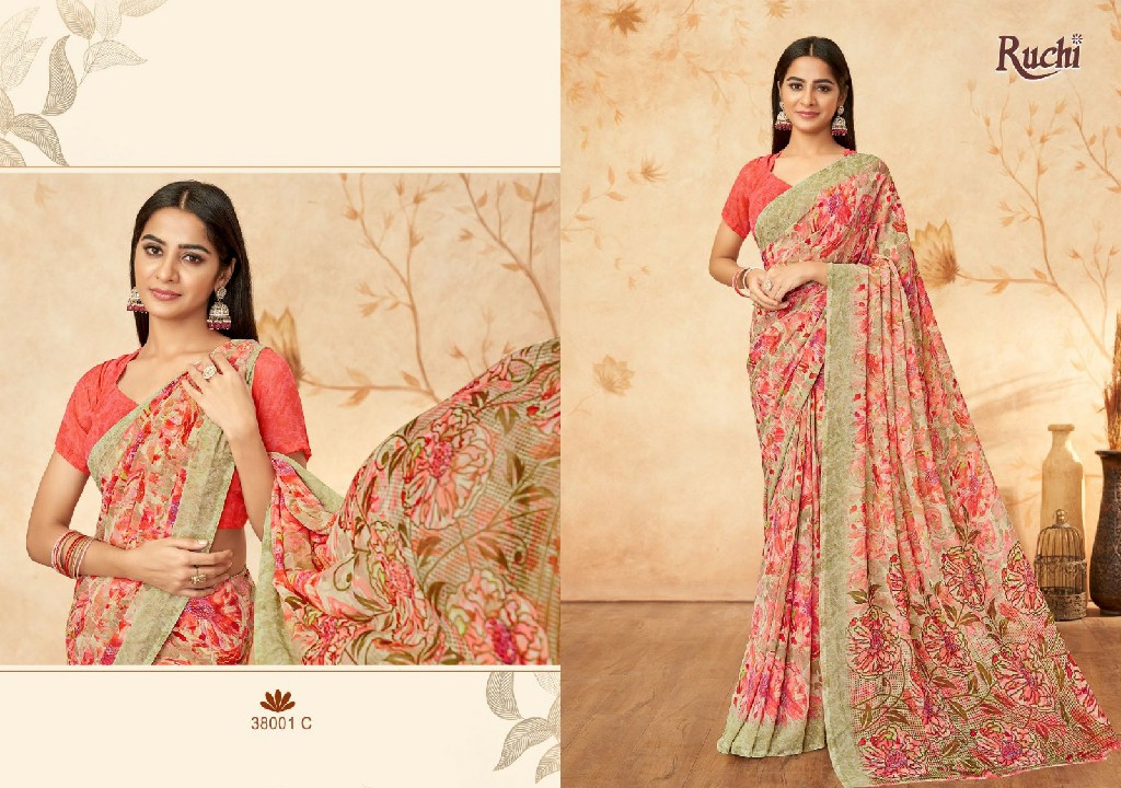 RUCHI RAGAA GEORGETTE VOL 15 FANCY FLOWER PRINTED SAREE COLLECTION