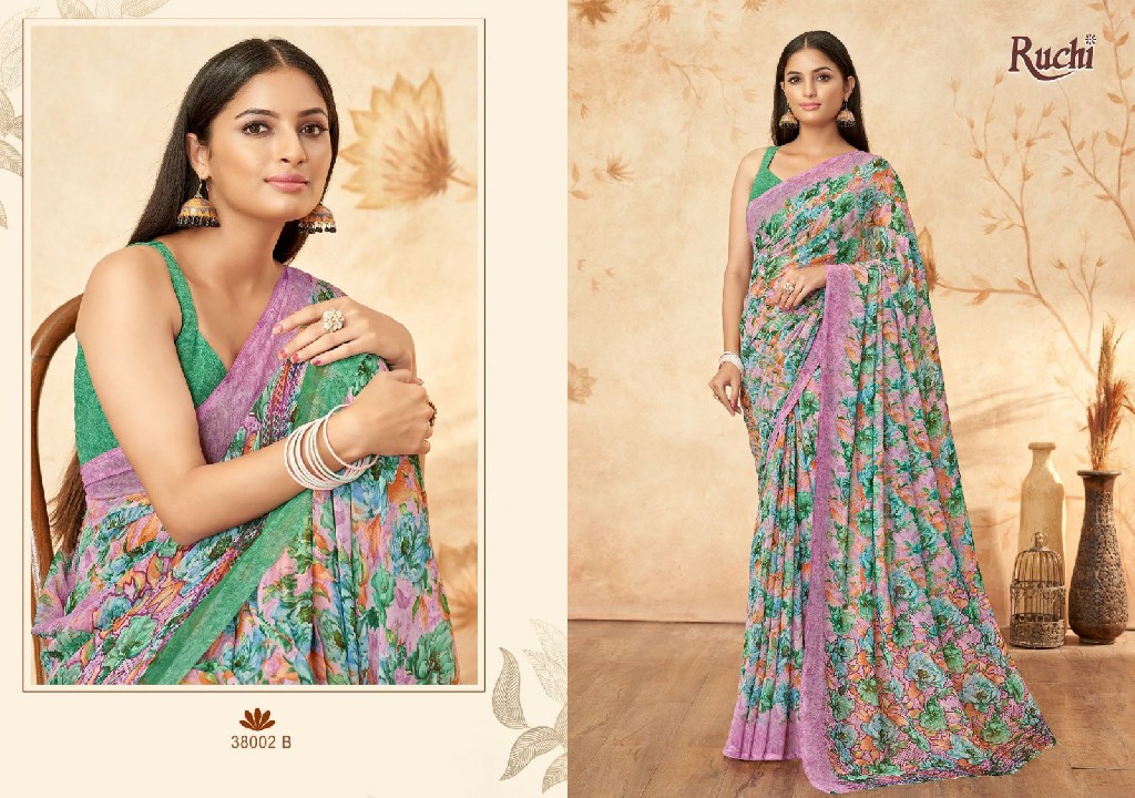 RUCHI RAGAA GEORGETTE VOL 15 FANCY FLOWER PRINTED SAREE COLLECTION