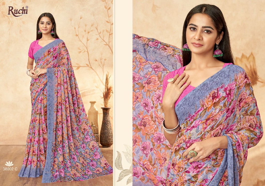 RUCHI RAGAA GEORGETTE VOL 15 FANCY FLOWER PRINTED SAREE COLLECTION