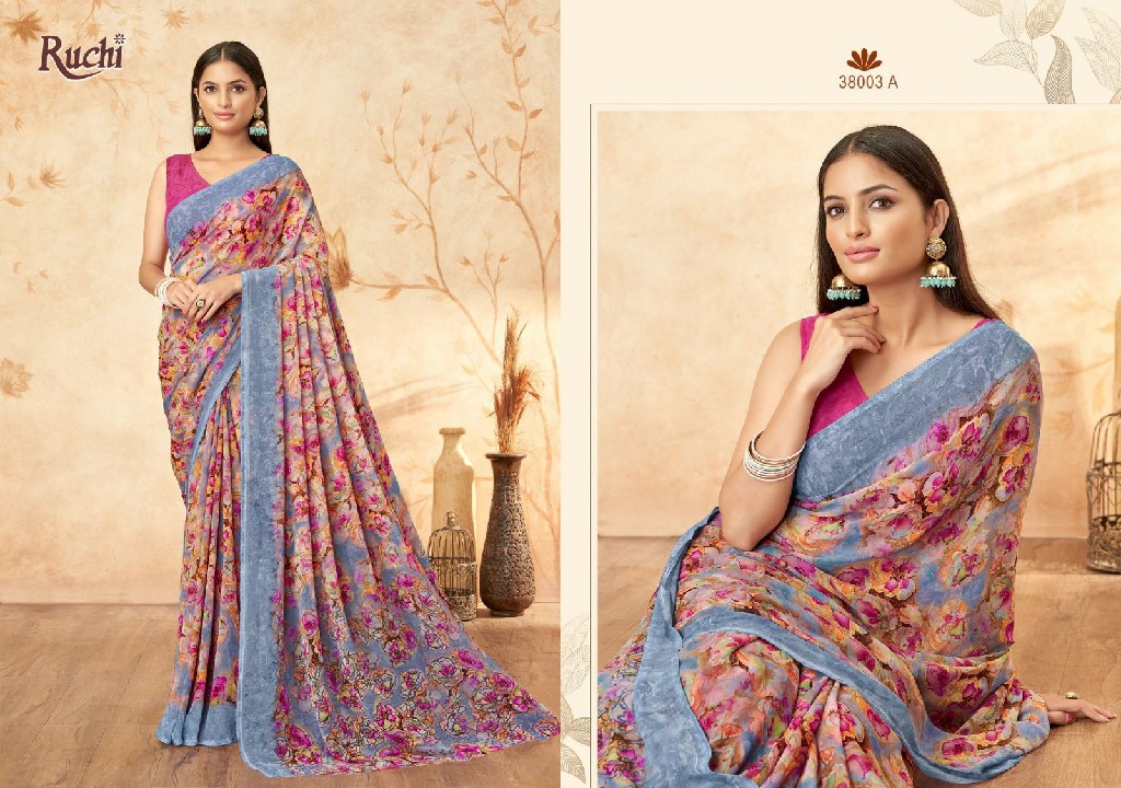 RUCHI RAGAA GEORGETTE VOL 15 FANCY FLOWER PRINTED SAREE COLLECTION