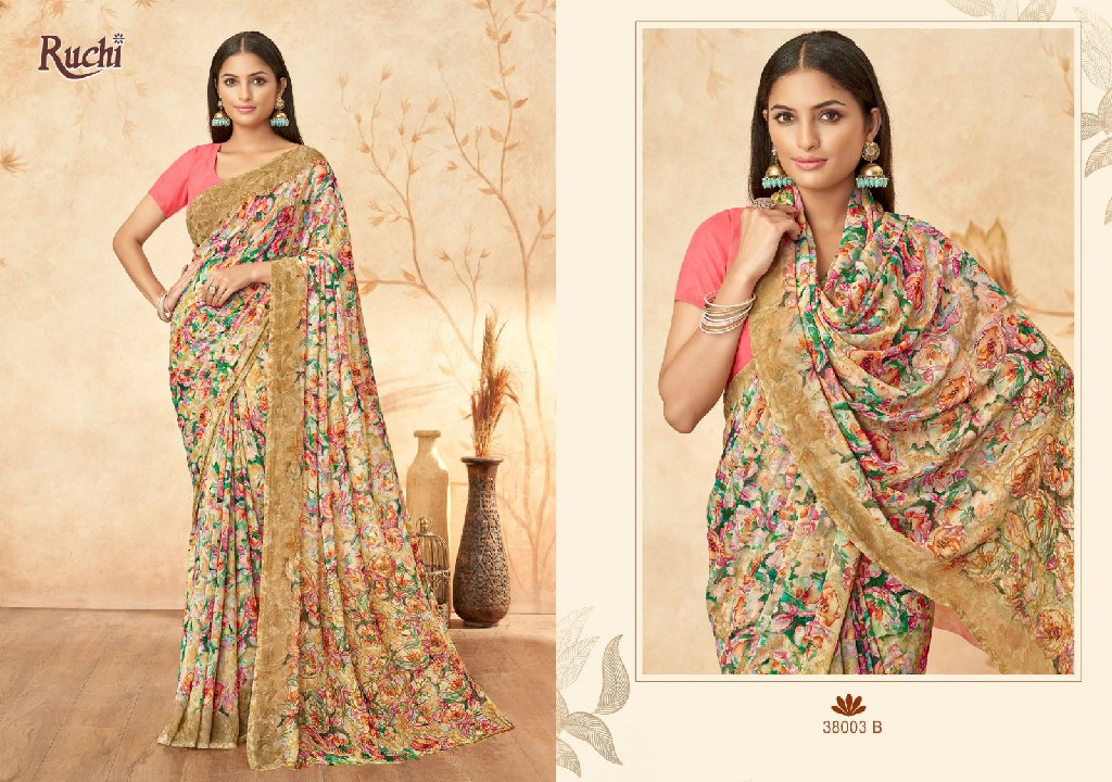 RUCHI RAGAA GEORGETTE VOL 15 FANCY FLOWER PRINTED SAREE COLLECTION