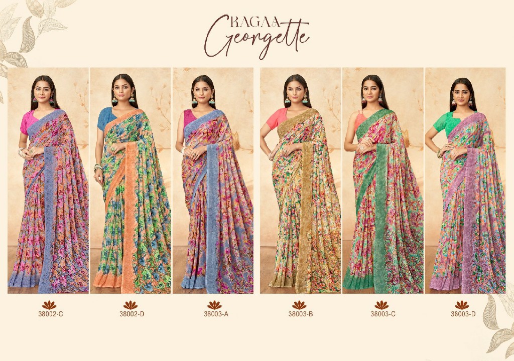 RUCHI RAGAA GEORGETTE VOL 15 FANCY FLOWER PRINTED SAREE COLLECTION