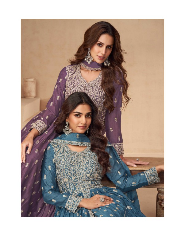 Aashirwad Rakhi Wholesale Premium Chinon Silk Free Size Stitched Suits