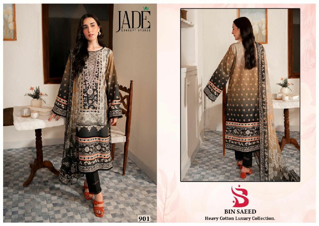 Jade Bin Saeed Vol-9 Wholesale Heavy Cotton Luxury Collection Dress Material