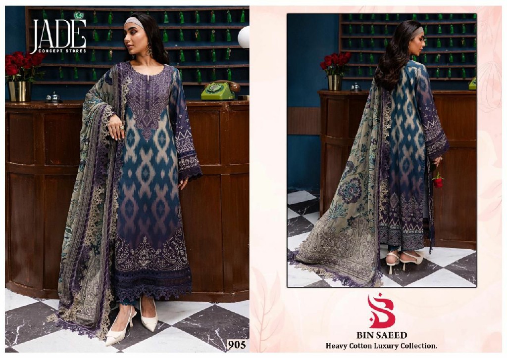 Jade Bin Saeed Vol-9 Wholesale Heavy Cotton Luxury Collection Dress Material