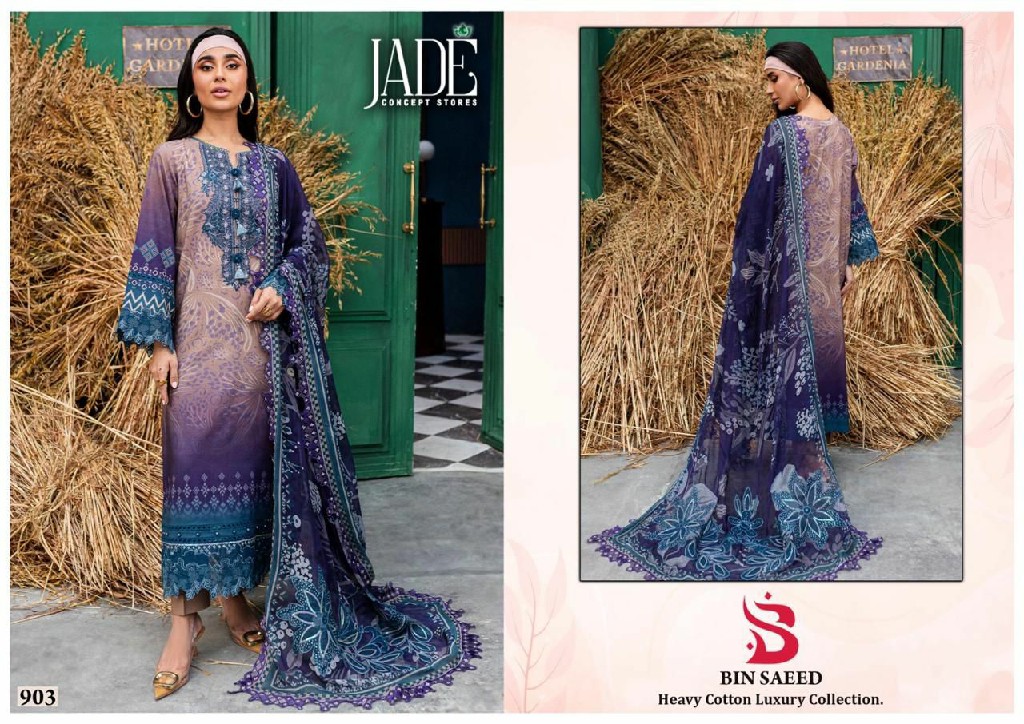 Jade Bin Saeed Vol-9 Wholesale Heavy Cotton Luxury Collection Dress Material