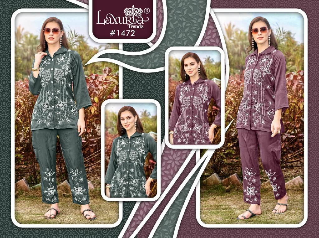 Laxuria D.no 1472 Wholesale Premium Quality Co-Ord Set