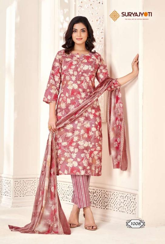 suryajyoti naaz vol 1 readymade big size cotton salwar kameez