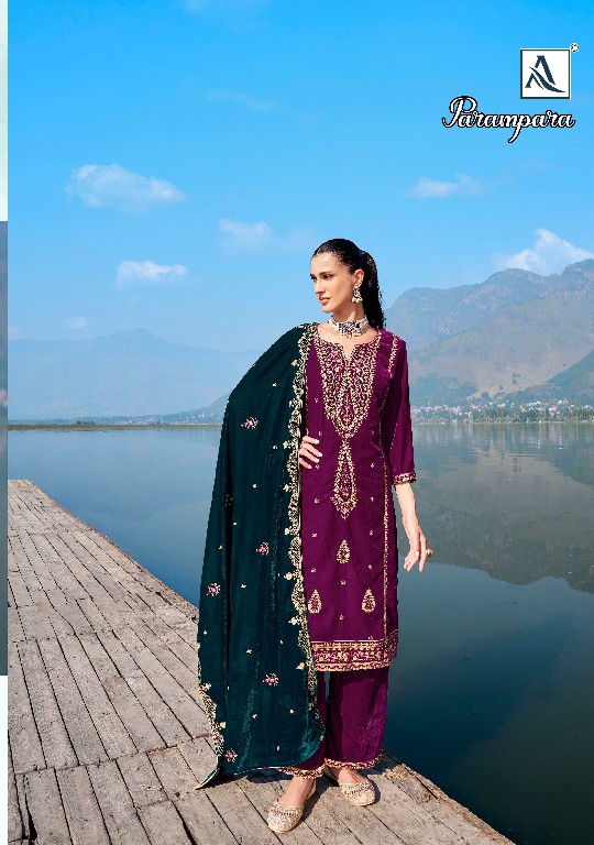 parampara by alok suits velvet designer winter wear salwar suits