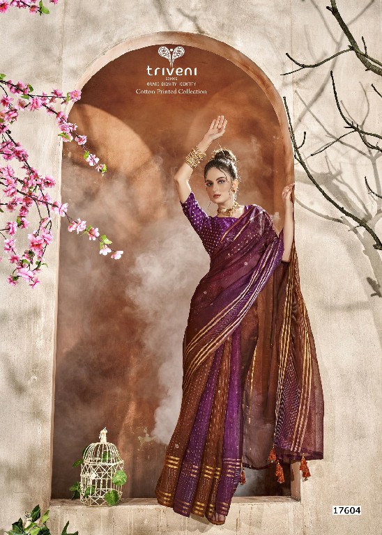 triveni phooljhadi vol 15 abstract printed organza saree online