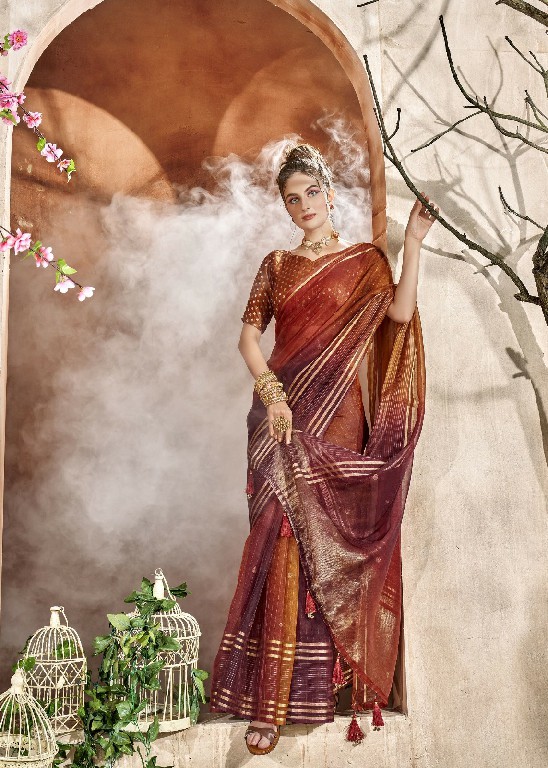 triveni phooljhadi vol 15 abstract printed organza saree online