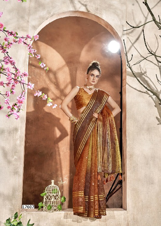 triveni phooljhadi vol 15 abstract printed organza saree online