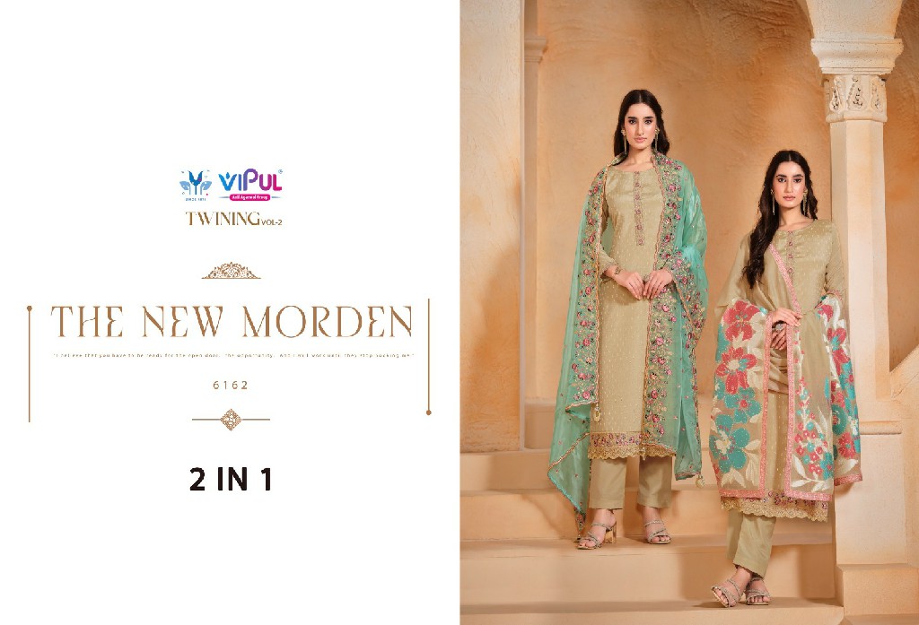 Vipul Twining Vol-2 Wholesale Chinon Chiffon With Swaroski Work Salwar Suits
