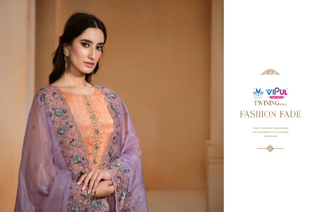 Vipul Twining Vol-2 Wholesale Chinon Chiffon With Swaroski Work Salwar Suits