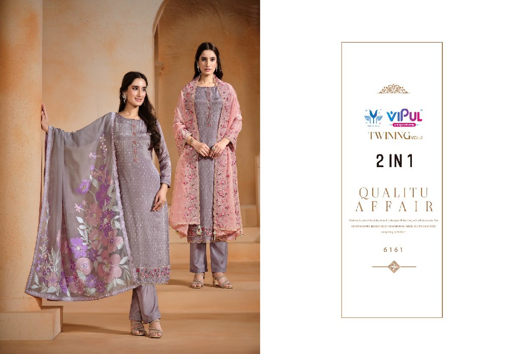 Vipul Twining Vol-2 Wholesale Chinon Chiffon With Swaroski Work Salwar Suits