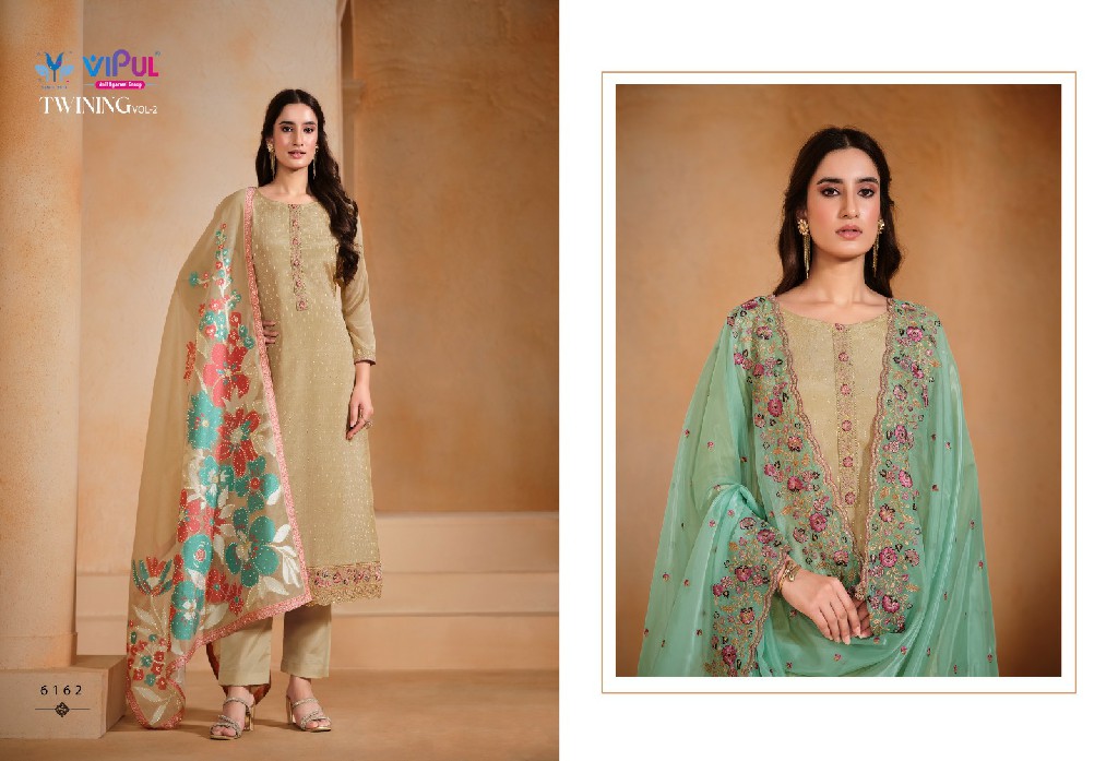 Vipul Twining Vol-2 Wholesale Chinon Chiffon With Swaroski Work Salwar Suits