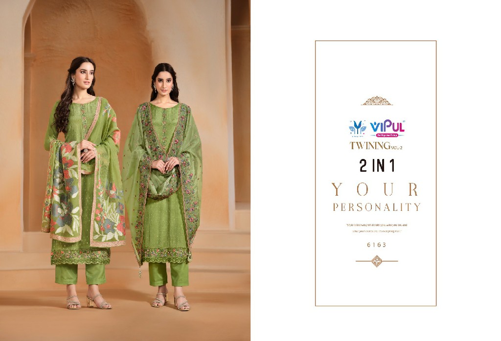 Vipul Twining Vol-2 Wholesale Chinon Chiffon With Swaroski Work Salwar Suits