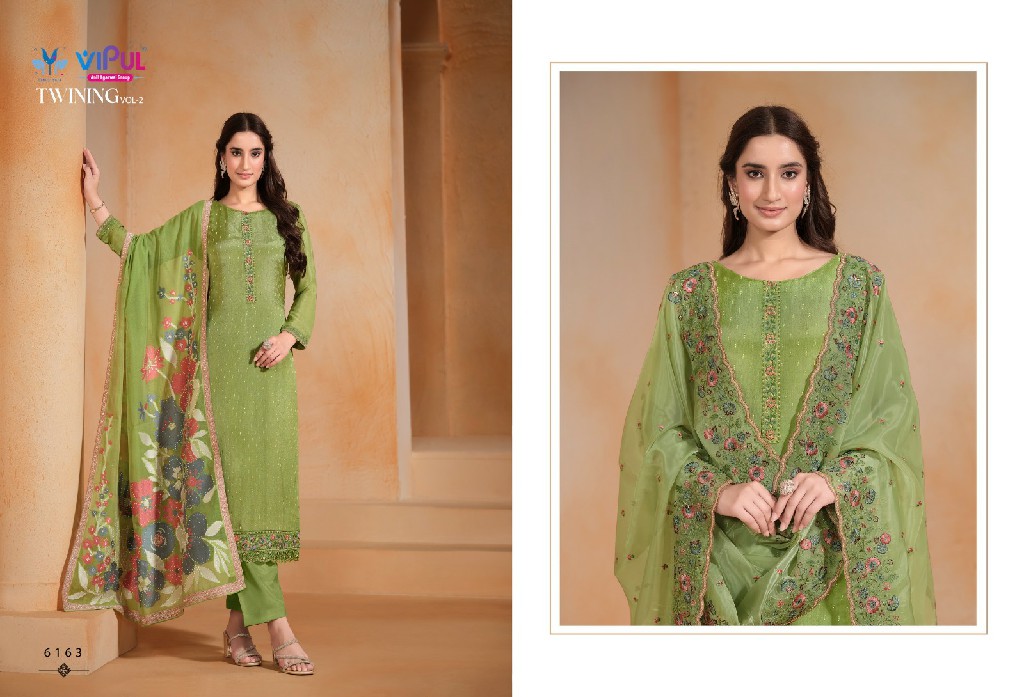 Vipul Twining Vol-2 Wholesale Chinon Chiffon With Swaroski Work Salwar Suits