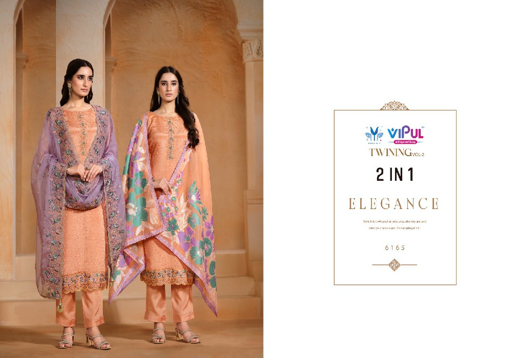 Vipul Twining Vol-2 Wholesale Chinon Chiffon With Swaroski Work Salwar Suits