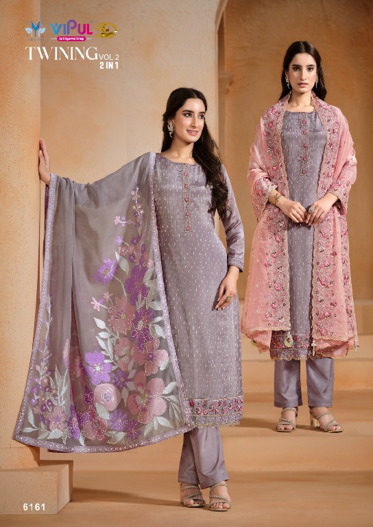 Vipul Twining Vol-2 Wholesale Chinon Chiffon With Swaroski Work Salwar Suits