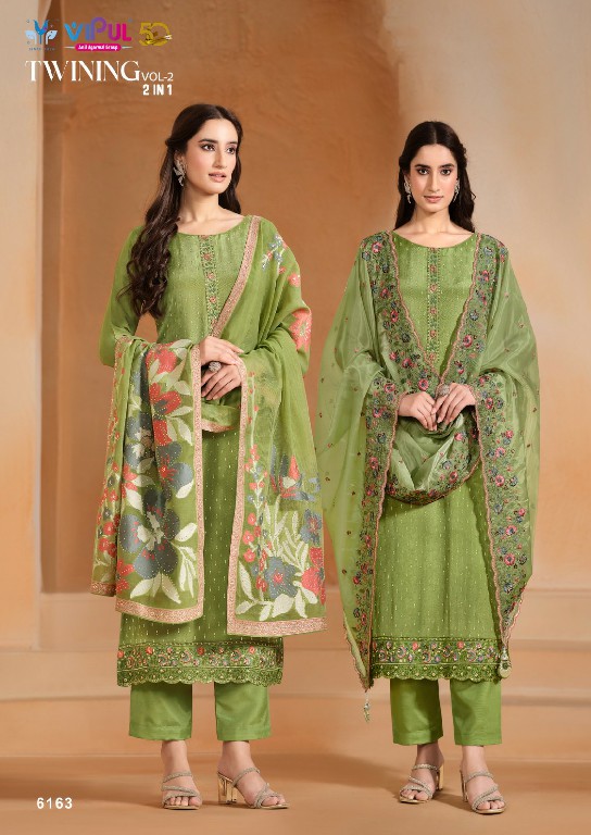 Vipul Twining Vol-2 Wholesale Chinon Chiffon With Swaroski Work Salwar Suits