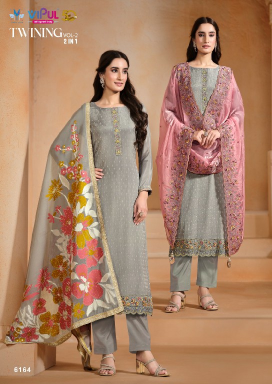 Vipul Twining Vol-2 Wholesale Chinon Chiffon With Swaroski Work Salwar Suits