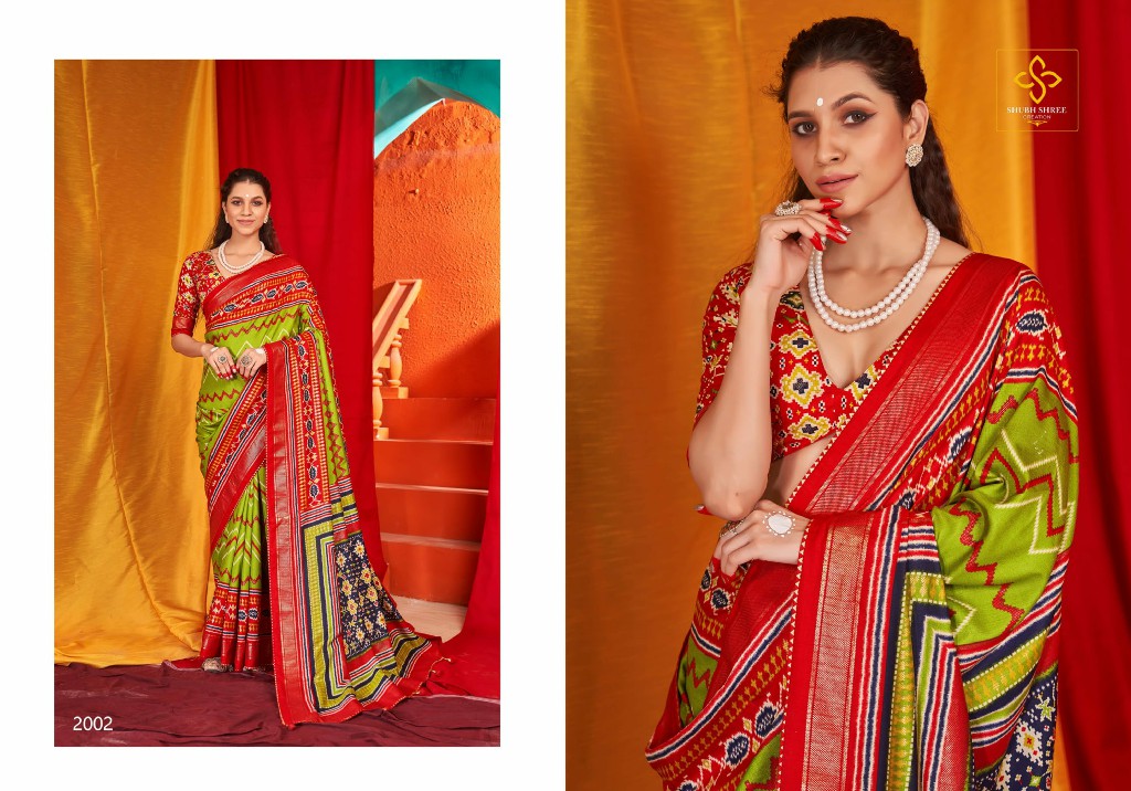 Shubh Shree Abhushan Vol-2 Wholesale Welvet Tusser Silk Sarees