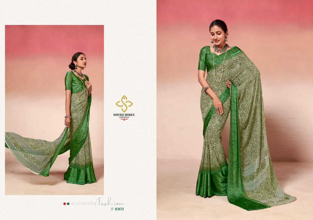 Shubh Shree Nargis Wholesale Weightless With Sartin Patti Sarees