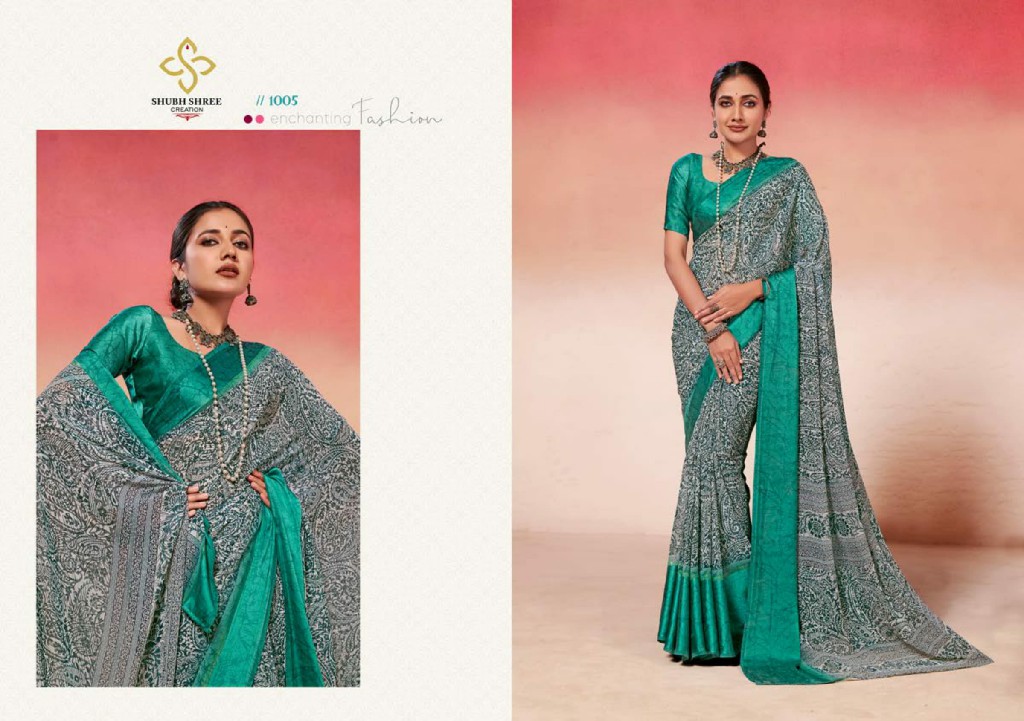 Shubh Shree Nargis Wholesale Weightless With Sartin Patti Sarees