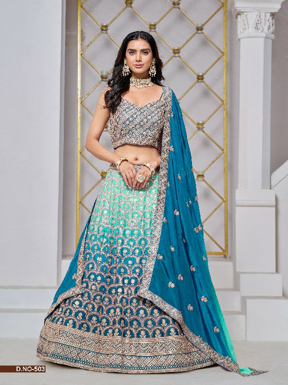 Mehvish Vol-5 Wholesale Designer Chinon Fabrics Lehenga Choli