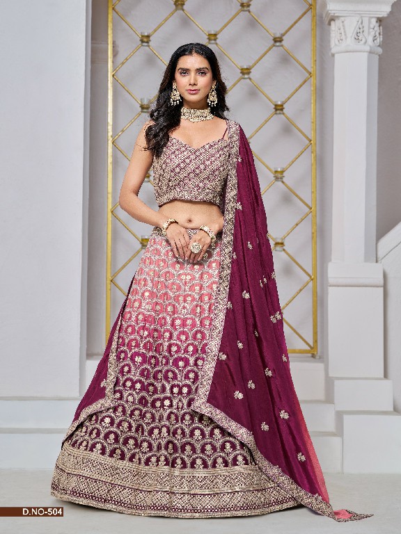 Mehvish Vol-5 Wholesale Designer Chinon Fabrics Lehenga Choli