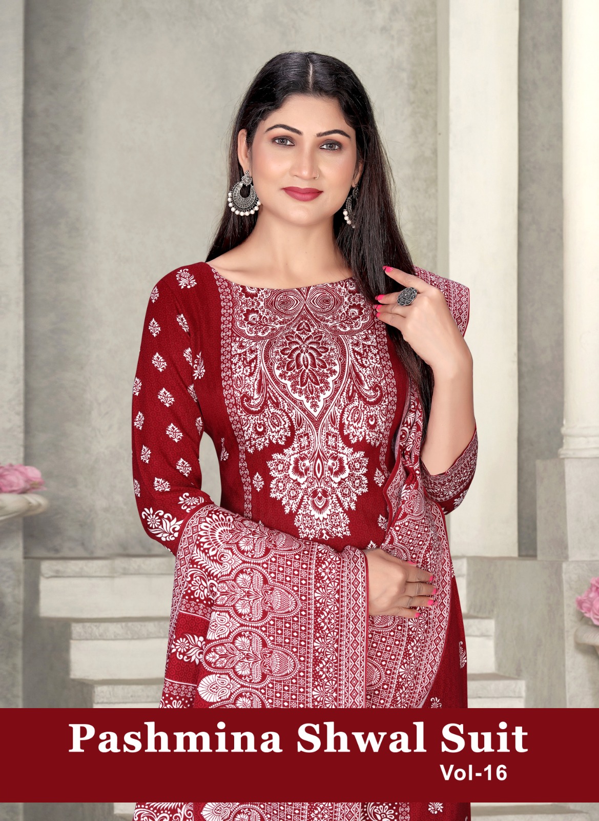 SAT Pashmina Shawl Suit Vol-16 Wholesale Pashmina Winter Dress Material