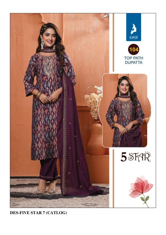 kaya five star vol 7 beautiful chanderi modal print plus size readymade suits