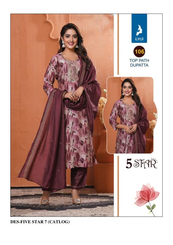 kaya five star vol 7 beautiful chanderi modal print plus size readymade suits