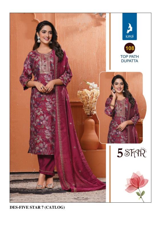 kaya five star vol 7 beautiful chanderi modal print plus size readymade suits