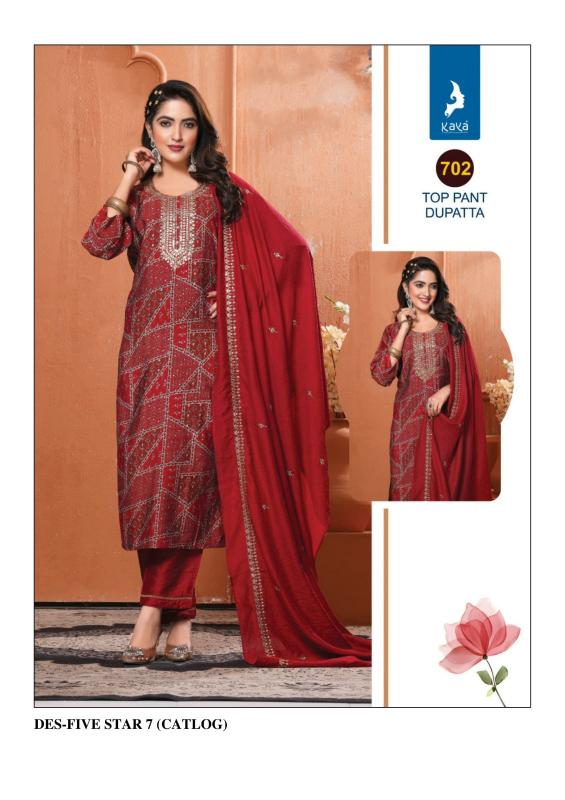 kaya five star vol 7 beautiful chanderi modal print plus size readymade suits