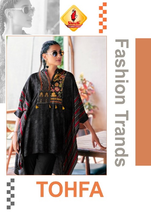 shruti tohfa digital print muslin modern pattern readymade kurti with pant