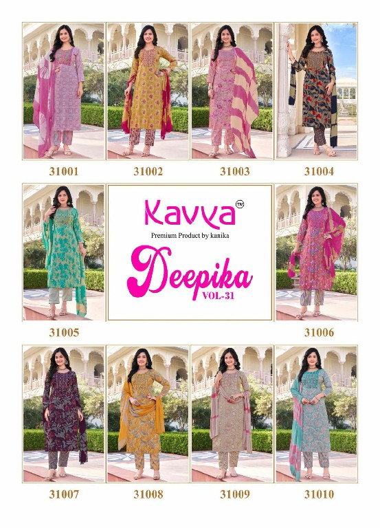 deepika vol 31 by kavya embroidery work stylish capsule readymade suits