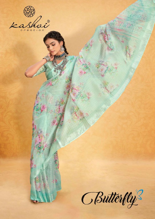 butterfly by kashvi creation unique style organza saree for women