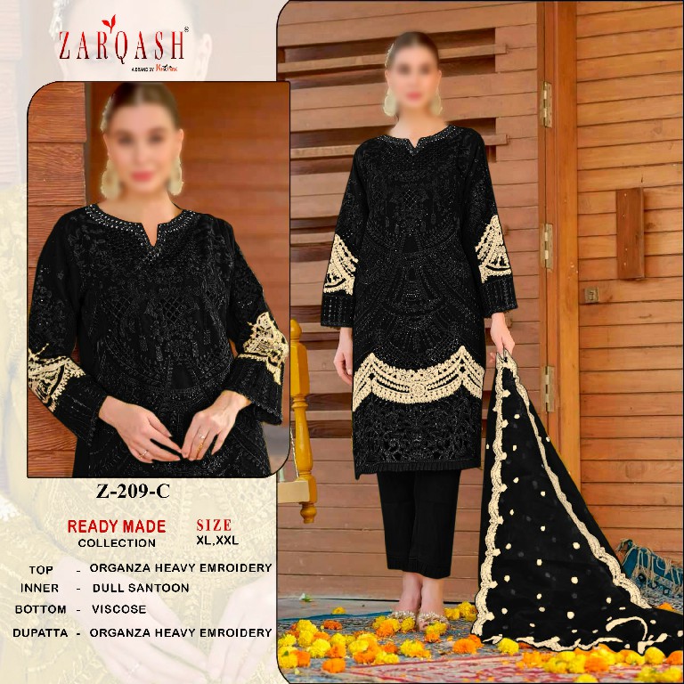 Zarqash Z-209 Wholesale Readymade Indian Pakistani Salwar Suits