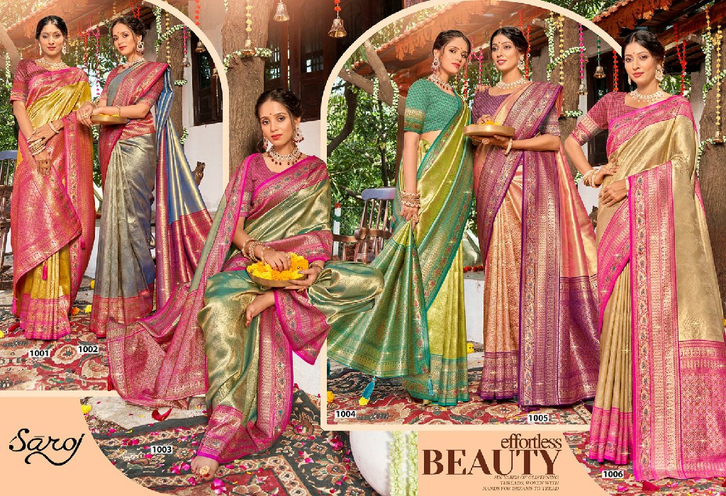 Saroj Shamaa Tissue Saroski Vol-1 Wholesale Tissue Silk With Swaroski Work Sarees