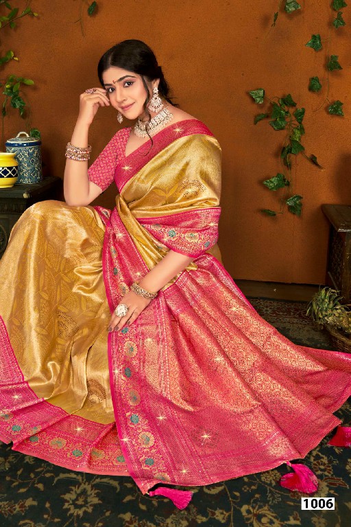 Saroj Shamaa Tissue Saroski Vol-3 Wholesale Tissue Silk With Swaroski Work Sarees