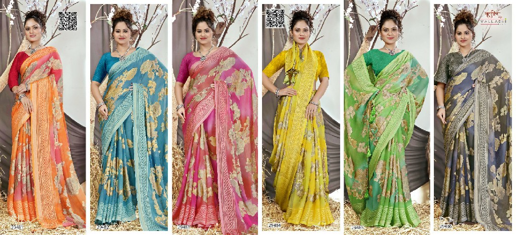 Vallabhi Inaaya Vol-9 wholesale Brasso Fabrics Indian Sarees