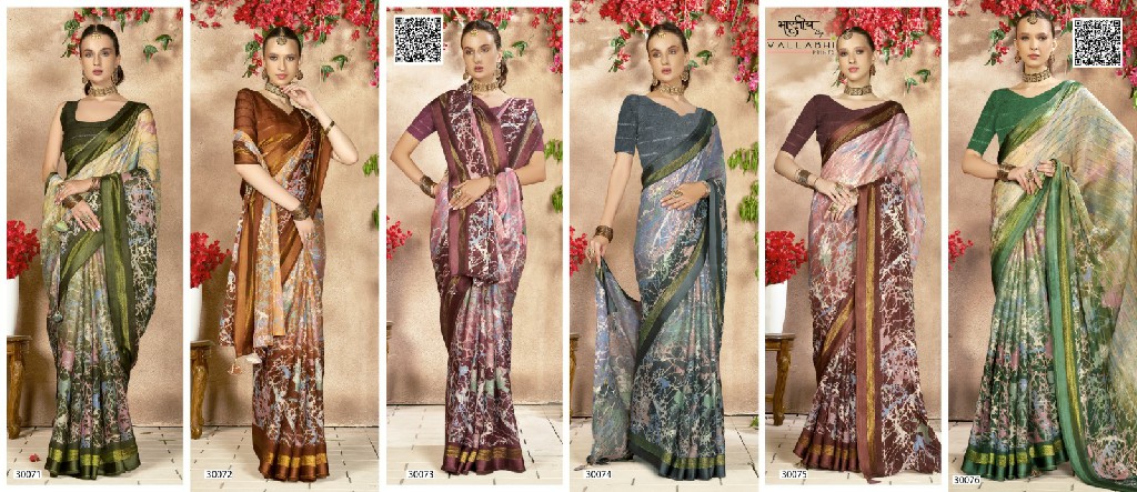 Vallabhi Evelyn Vol-5 Wholesale Chiffon Indian Sarees