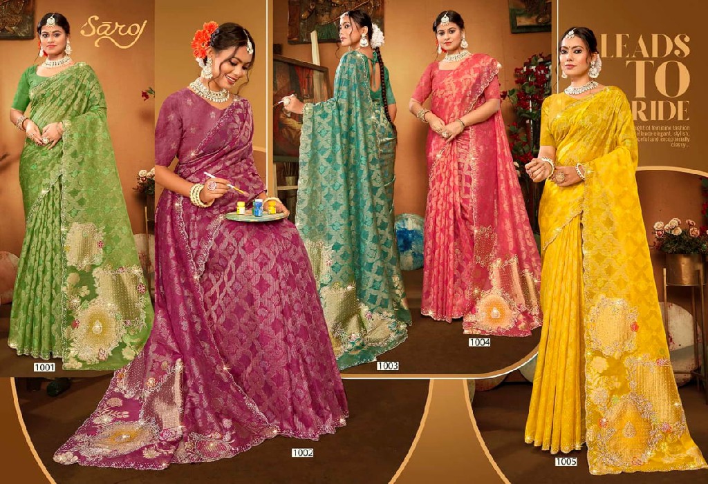 Saroj Ghunghat Vol-2 Wholesale Fancy Silk Fabrics With Jarkan Work Sarees