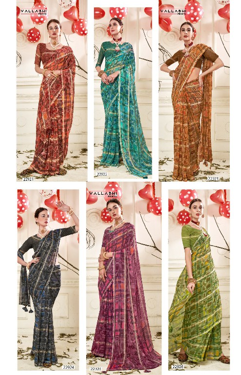 VALLABHI PRINTS PRESENTS KAMYAA VOL 1 TRENDY OUTFIT GEORGETTE FANCY COMFY WEAR SAREE