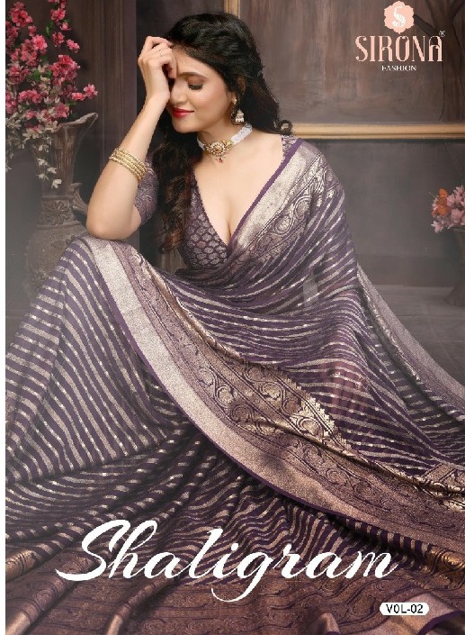 Sirona Shaligram Vol-2 Wholesale Dull Moss Brasso Ethnic Sarees