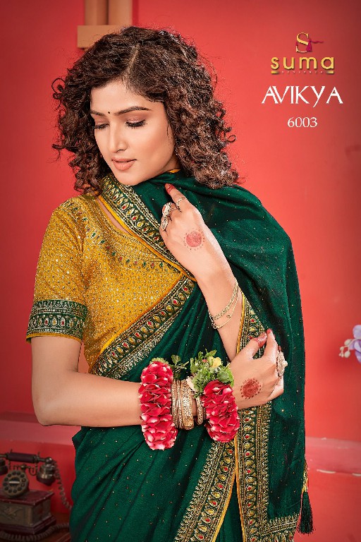 Suma Designer Avikya Wholesale Vichitra Fabrics Designer Sarees